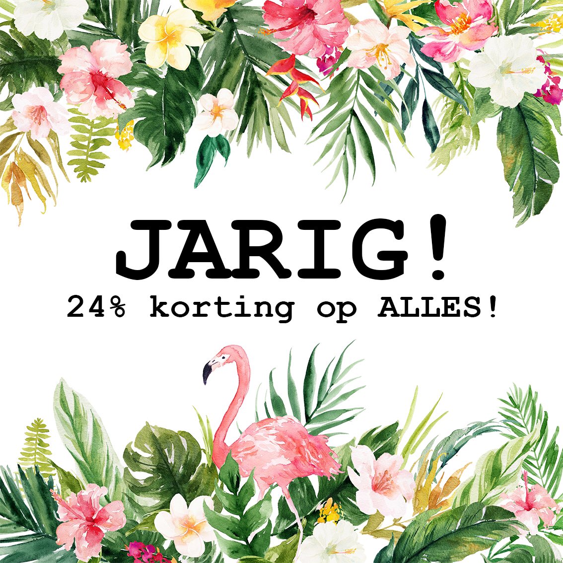 FEEEEEEST!

√ 24% korting op alles, code: bday
√ gratis verzenden in NL bij €50,-
√ 2 winacties t.w.v. €75,-
√ een gratis cadeautje van ons!