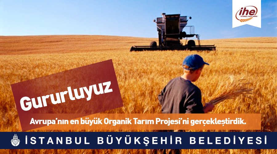 ibbhalkekmek's tweet photo. Gururluyuz; Avrupa'nın en büyük Organik Tarım Projesi'ni gerçekleştirdik. #ibb #halkekmek #istanbul https://t.co/WynnokVlKi