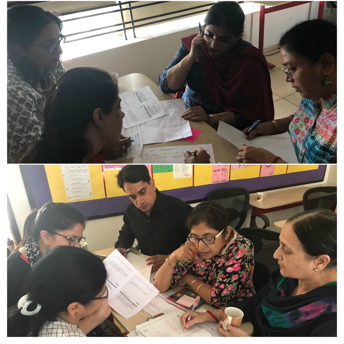 ulearntoday's tweet photo. In our #workshop on 'Teaching &amp; Learning with Tech', teachers of Smart Wonders School, #Mohali creating a vision for #tech integration. https://t.co/qEkutZoLO9