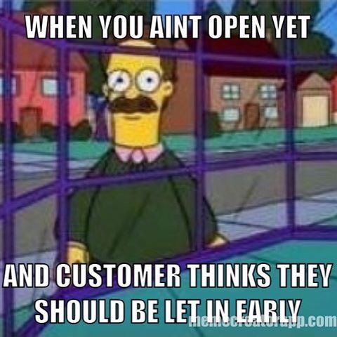 CherryMonroe02's tweet image. Literally every time I'm at work #weopenatnine #noteight #noteightthirty #noteightfortyfive #NINE #sorry #notmyfaultyouranearlybird