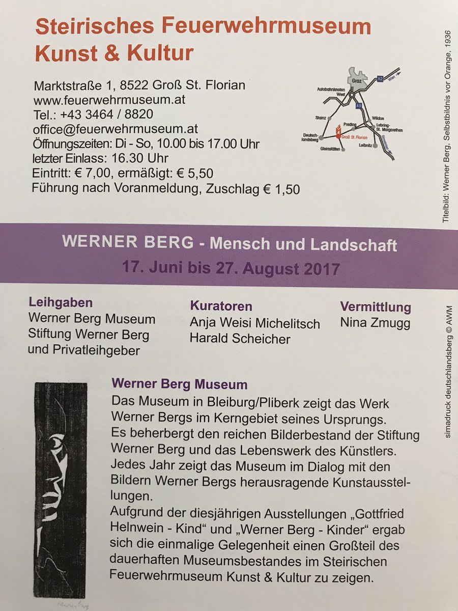 kulturfritzen's tweet photo. Als Abschlusstweet ein Infobild zur #WernerBerg-Ausstellung. Falls Ihr in der #Steiermark seid: Schaut vorbei!
https://t.co/PNXOrhUHkf https://t.co/9qo6by6pIN
