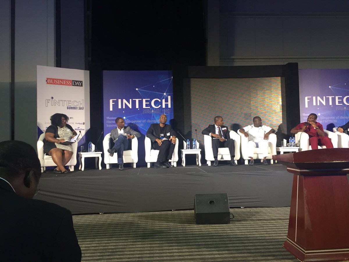 BanwoIghodalo's tweet photo. Our Chinasa Uwanna (L-R, 1st), moderating session on: 'Collaborating to achieve disruptive innovations in Nigeria's #Fintech' #BDFintech2017 https://t.co/jC8mKFU9bb