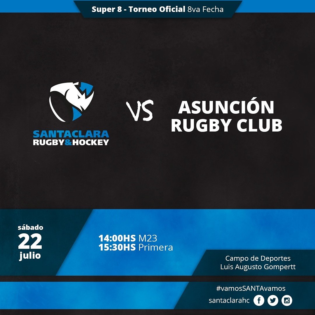 Esta tarde en el Campo de Deportes Luis Augusto Gompertt, recibimos al <a href="/Asurugbyc/">Asurugbyc</a>

Apoyemos al equipo desde las gradas.

#vamosSANTAvamos 🔵⚫