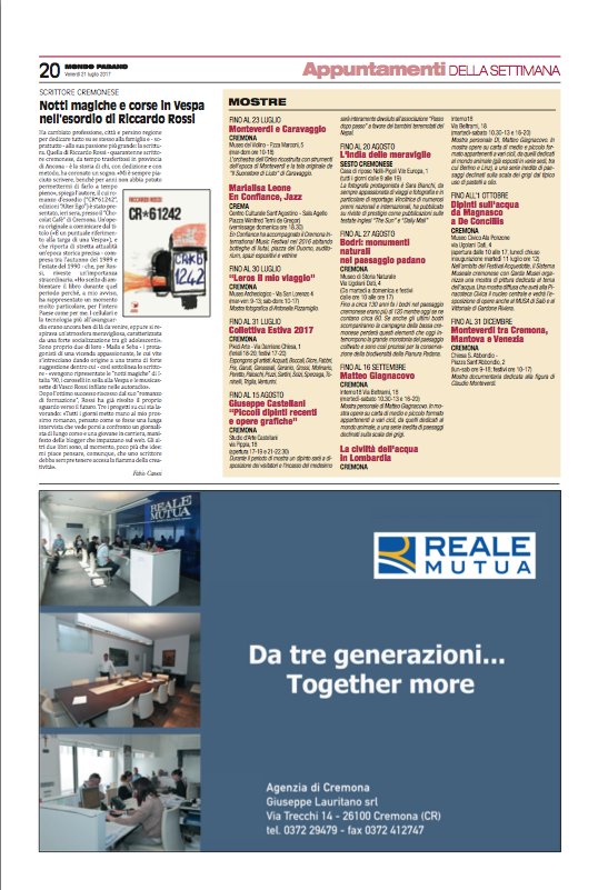 mondopadano's tweet photo. Su #MondoPadano in edicola fino al 27 luglio gli appuntamenti del w-e e della settimana da non perdere. #StayTuned https://t.co/oIj8BeoZrK