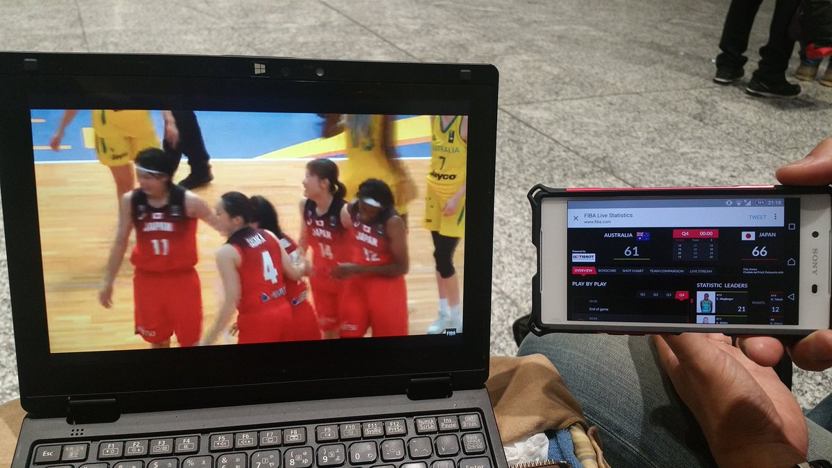 U19女子ワールドカップ。オーストラリアに勝利！女子FIBAアジアカップの取材でインドに行く途中。トランジットのクアラルンプール空港にて、5時間待ちの間にちょうど観戦することができました。おめでとう。明日からインドで戦うA代表も刺激になるBig Win！