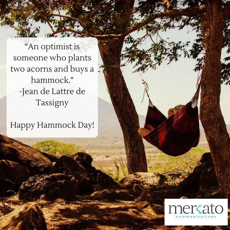 Swing your cares away today - Happy Hammock Day!