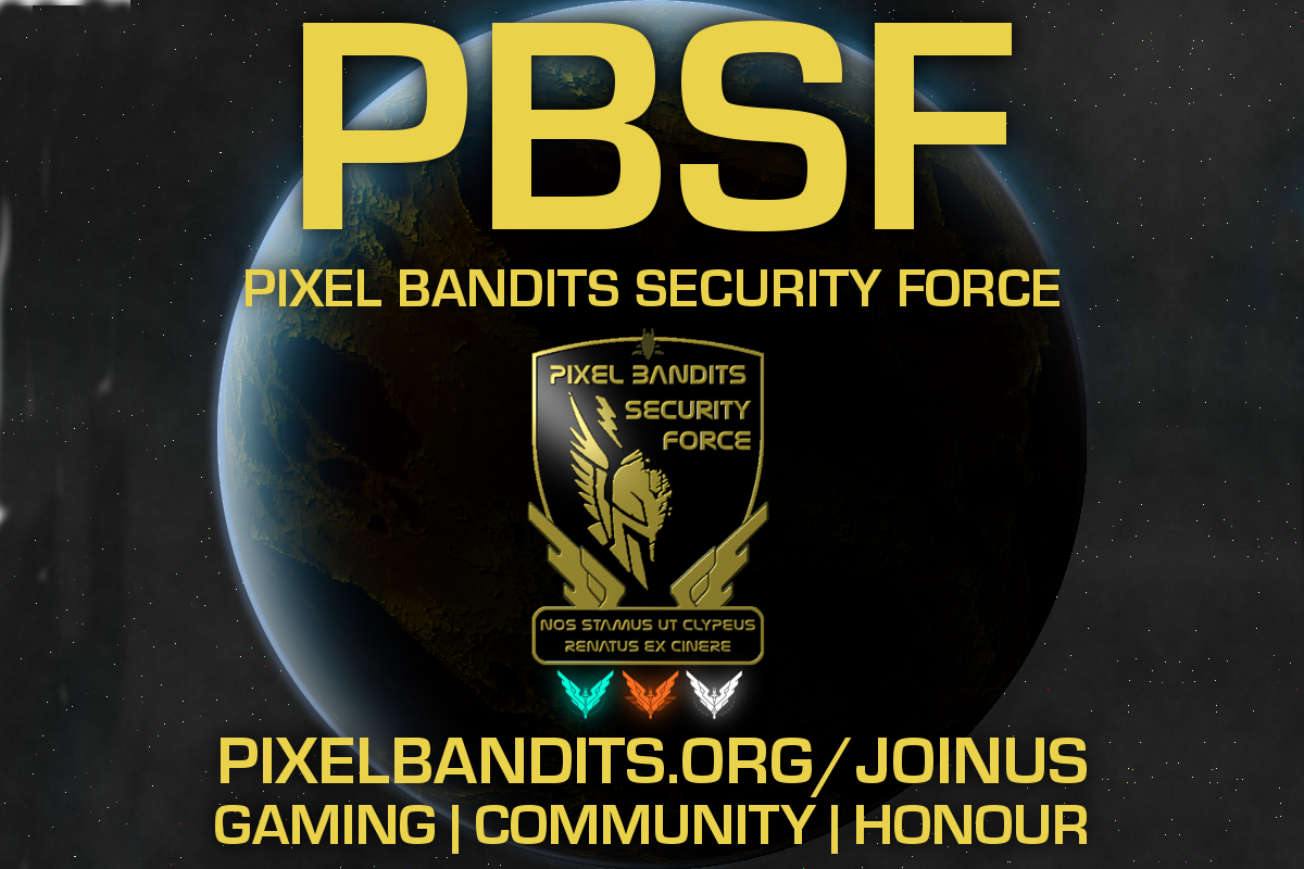 EliteDangerous's tweet photo. The @PixlBandits Security Force are an awesome group of CMDR's dedicated to having fun, across all platforms! https://t.co/rJpkK84W3M https://t.co/kPfDTfyiXM