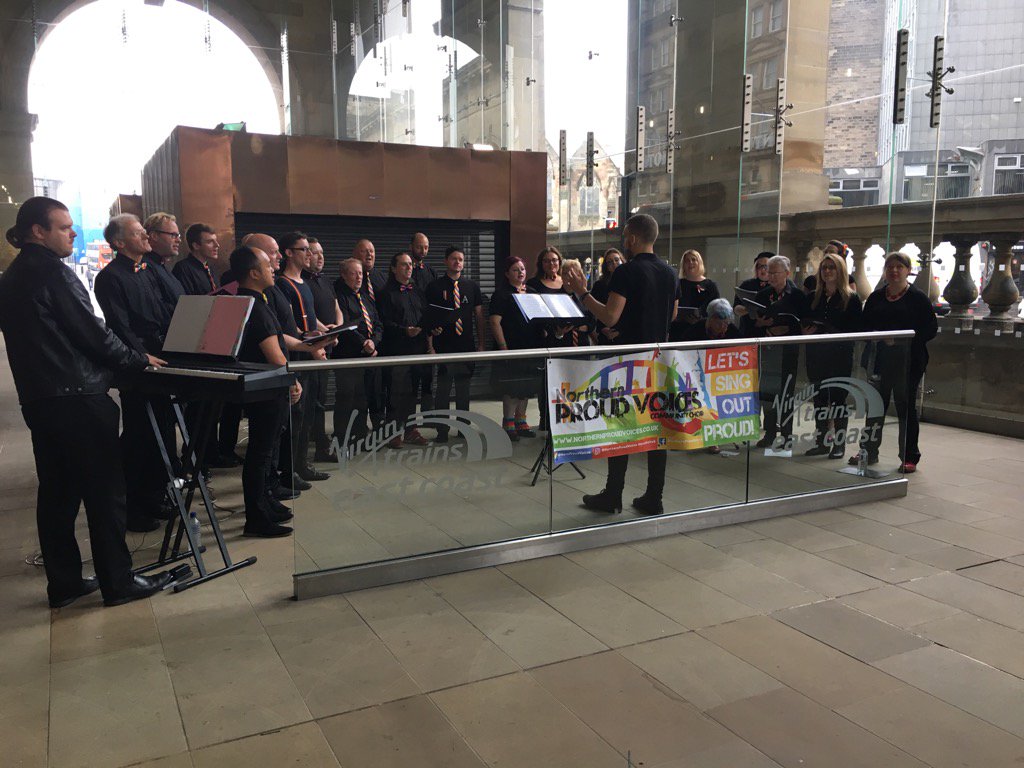 liz101211's tweet photo. @Virgin_TrainsEC  On a cold and wet day at Newcastle Station the voices of @NernProudVoices are warming our hearts https://t.co/9bJd1oaI3v