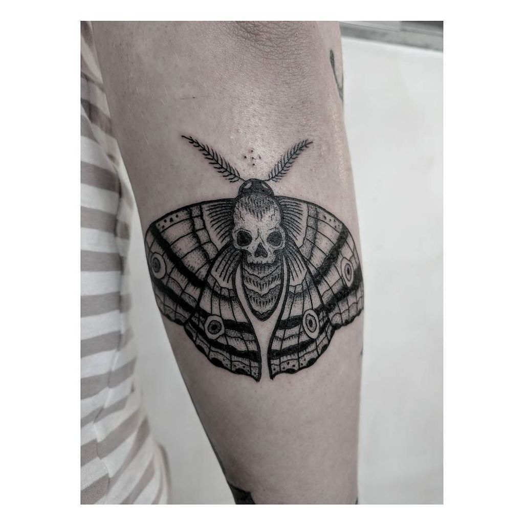 PlainOldDan's tweet photo. Second addition. Moth.

#tattoo #blackvalley #guyswithtattoos #skull #stiple #moth https://t.co/trj65EesJa https://t.co/goI42aG8UT