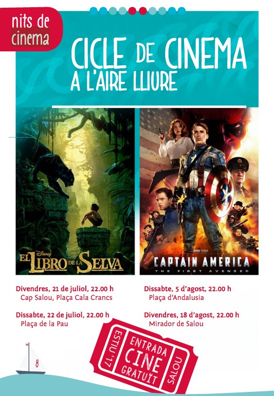 🎬 🎟  Hoy (Plaça de la Pau), El Libro de la Selva es el protagonista del Ciclo de Cine al aire libre. ¡Os esperamos a las 22.00h!
