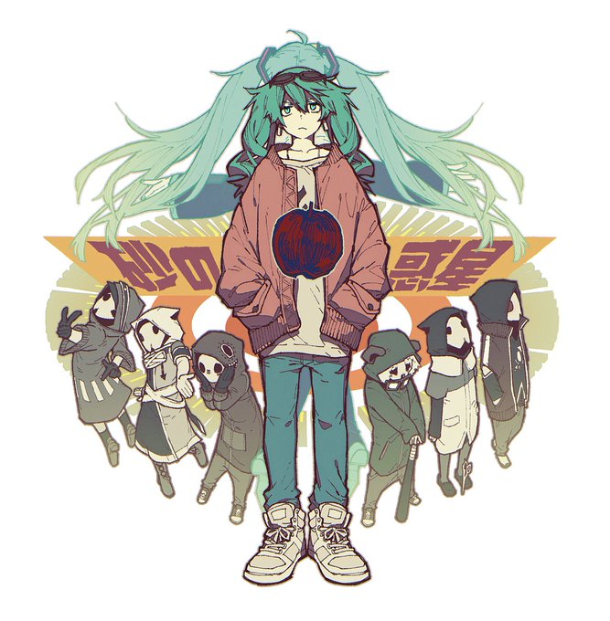 砂の惑星 feat.初音ミク。作業の遅い自分は二次創作してる場合じゃないけどボカロ三昧だった学生時代を思い出して勢いで描いてしまった…。少し大きいサイズと線画→ 