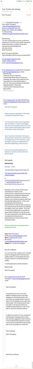ArthurHale's tweet photo. @TheEastIndia can someone refund us or replace the faulty teabags? No response to the below. Customer service would be worth investing in. https://t.co/qPqgk0Xbrx