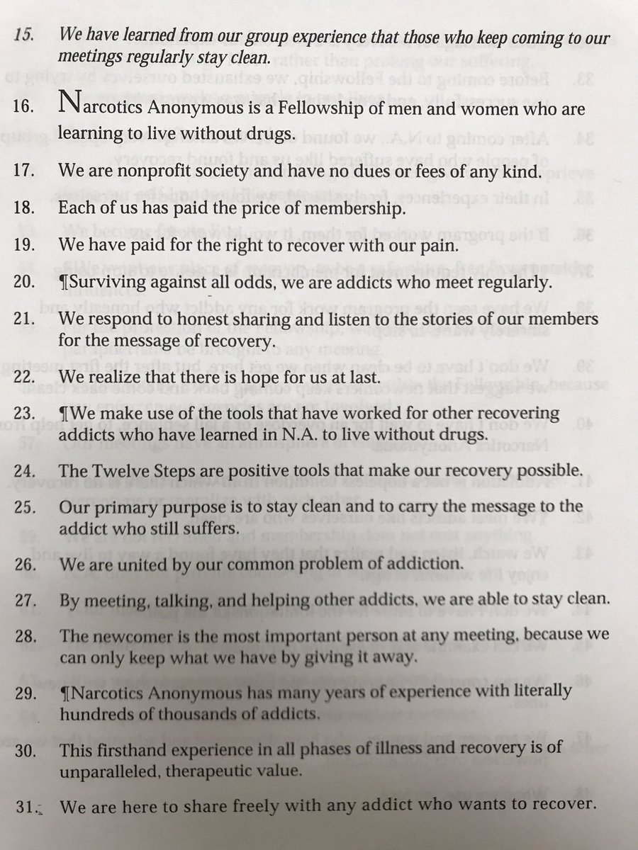 NAliterature's tweet photo. Chapter 2 - NA basic text. What Is The NA program #na #nabasictext #addictionrecovery https://t.co/9UqPiaElKt