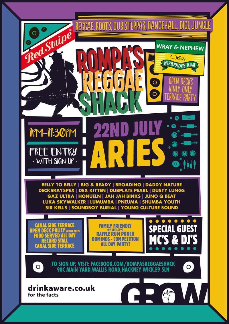 TODAY <a href="/GrowHackney/">Grow, Hackney</a> thanks  @RedStripeLager + <a href="/WrayAndNephewUK/">Wray & Nephew UK</a> for supporting. Special guest @aries facebook.com/events/1561854…