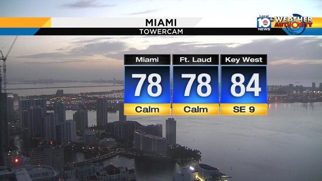 An early look at our Saturday morning temperatures. #miami #FLL #FLkeys https://t.co/nJS5Toqeg6