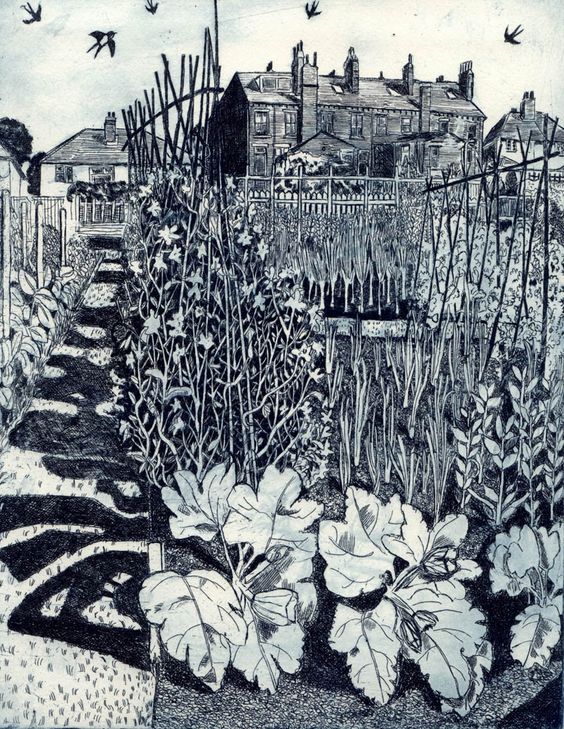 mike_loseby's tweet photo. Northern art: "Swallows and Sweet Peas"..Etching by #JanisGoodman Printmaker based in #Leeds #Yorkshire.. https://t.co/lEztIcqPT1