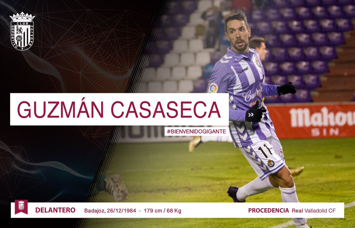OFICIAL | ¡Ya está en casa! Procedente del <a href="/realvalladolid/">Real Valladolid C.F.</a> llega para reforzar la delantera Guzmán Casaseca. #HolaGuzmán #BienvenidoGigante