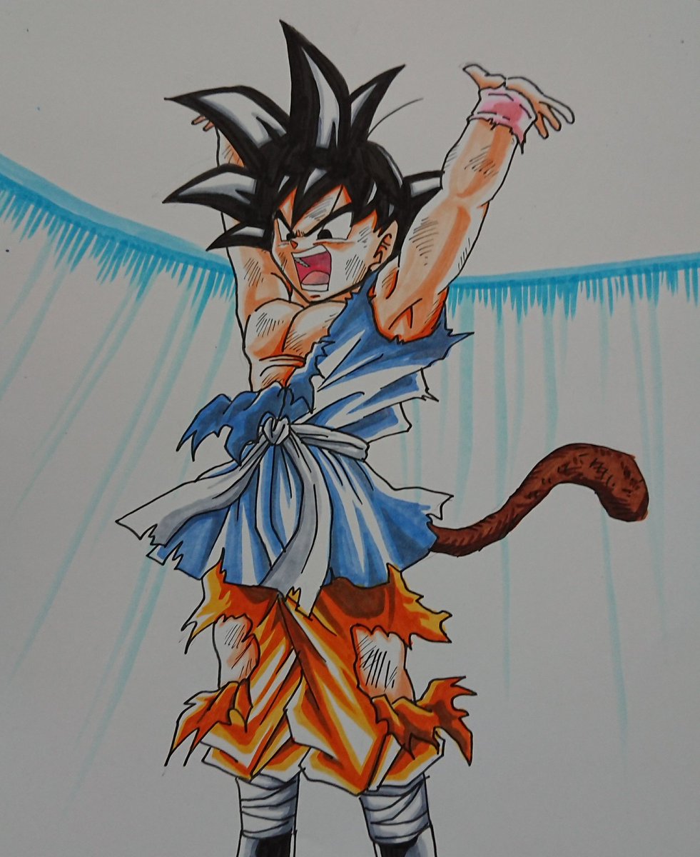 うし 元気玉難しいけど 大好きなシーンだから描きたくなった ドラゴンボールgt ドラゴンボール