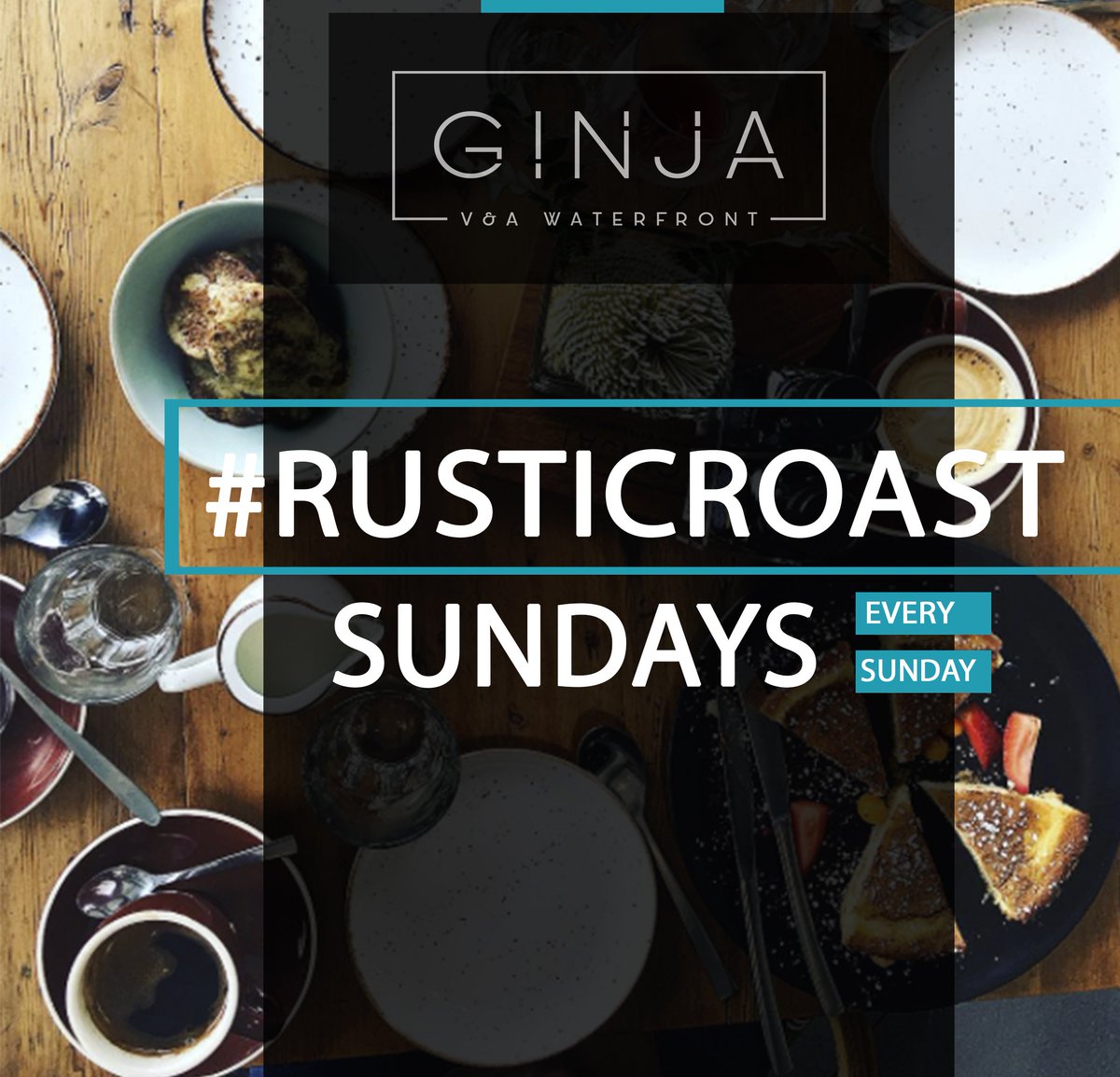 GinjaRestaurant's tweet photo. Join us this Sunday at @GinjaRestaurant in the @VandAWaterfront for #rusticroast
Book a table at: https://t.co/SIVUVn0ldj https://t.co/YtYupMmiQg