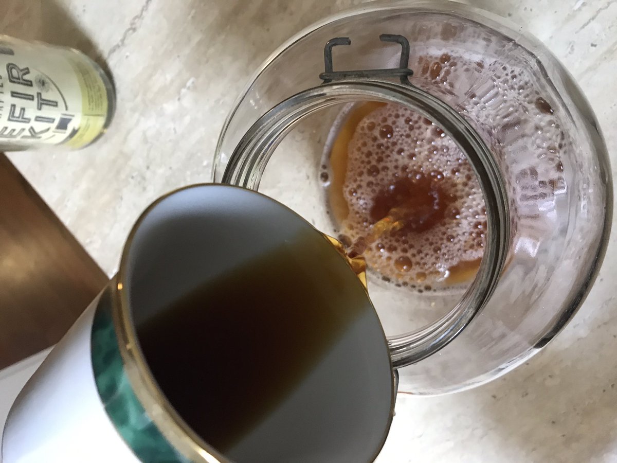dalwray's tweet photo. Attempting to create my first #scobi with #kombucha & sweet black #tea Recipe says I should know in 7 days if I am successful. https://t.co/9WorwUga1a