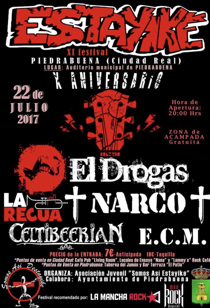 CompactCheese_'s tweet photo. 📣📣 #FESTIVALES 📣📣 La XI edición de #ESTAYIKE festival en #PiedraBuena ha llegado⚡️CARTELAZO de lujo por solo 7€🔥🔥No faltes‼️#CiudadReal https://t.co/u0cqPkZOr1