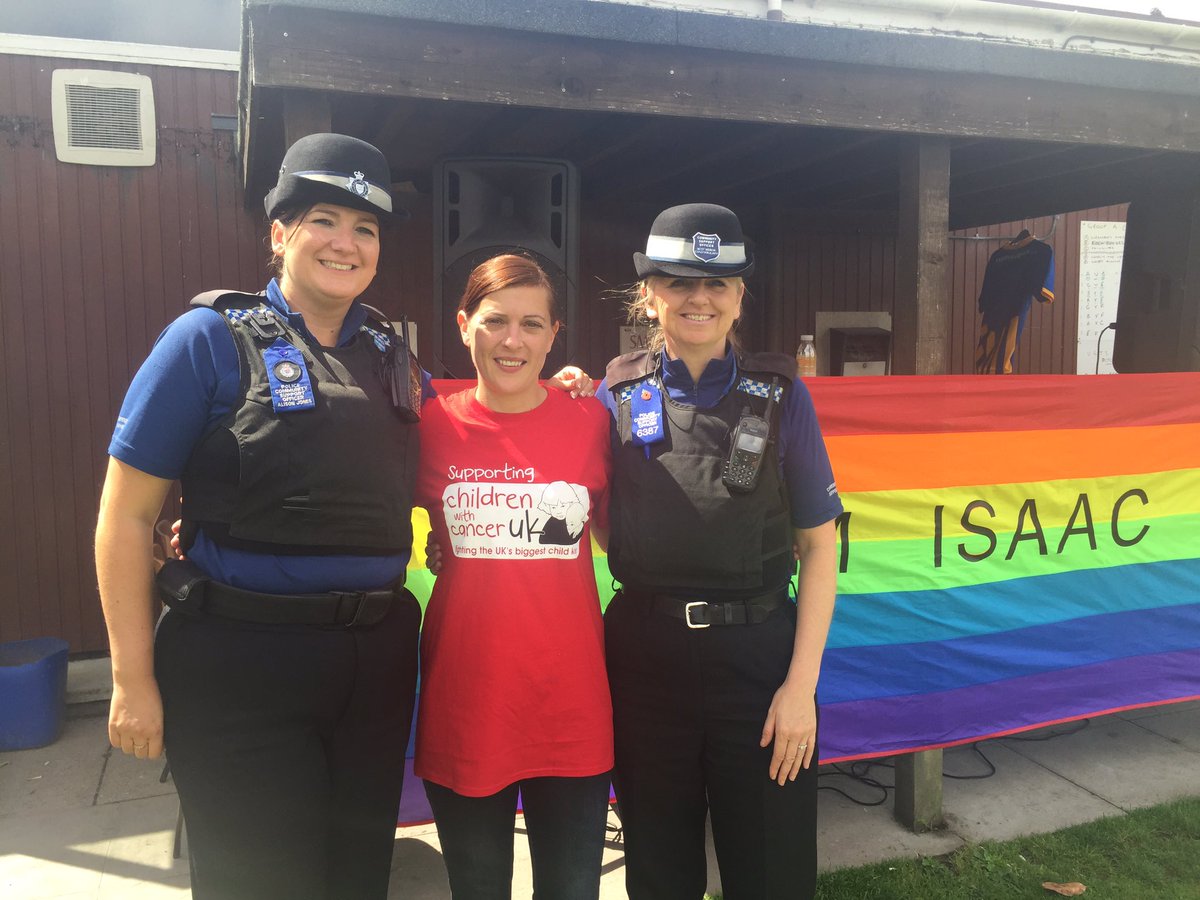 ShrewsburyCops's tweet photo. PCSO Jones and Birch are at an event in memory of Isaac Jones raising money for @CwC_UK with @shrewsburylfc #GreatCause https://t.co/lSstvP1PJV