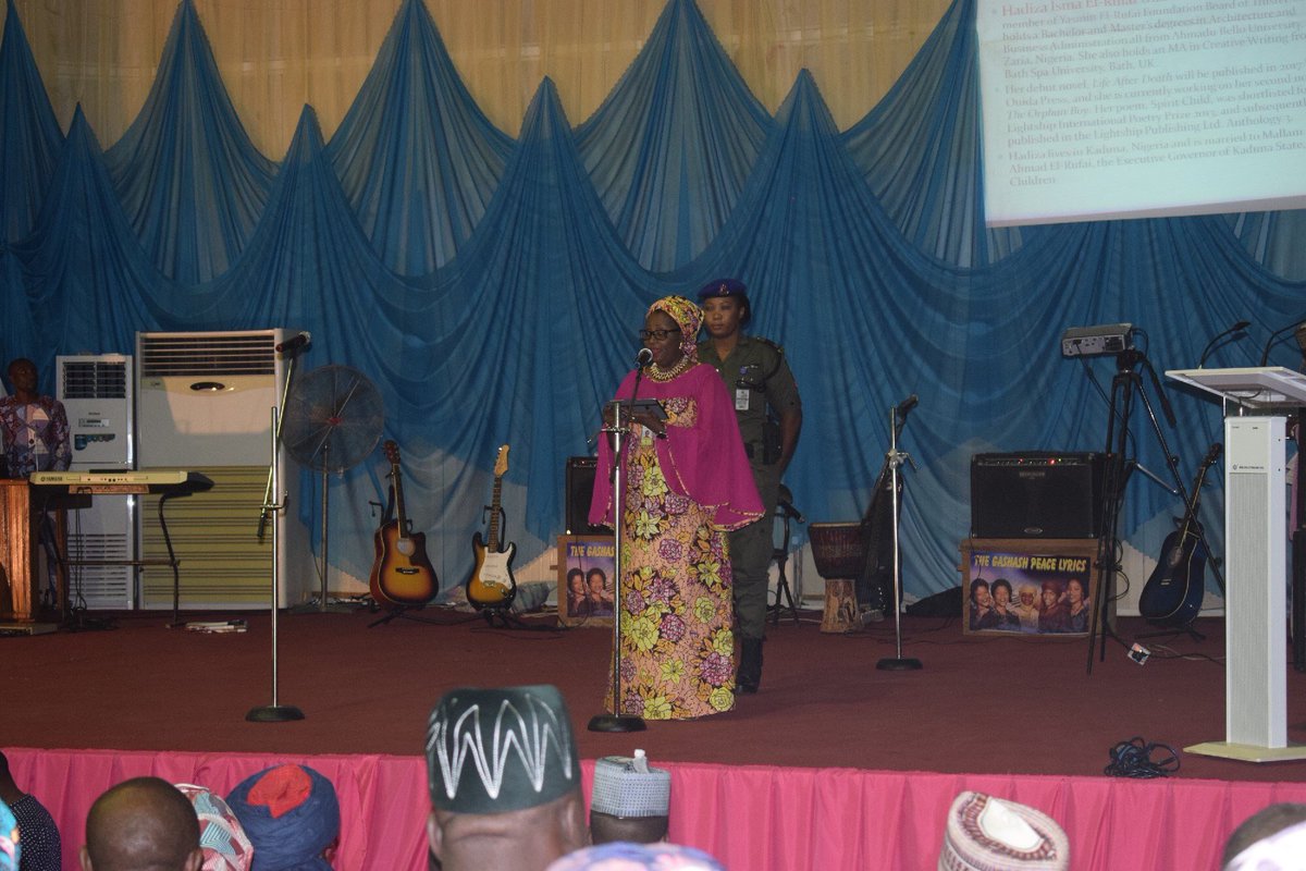YELFoundation's tweet photo. First Lady of Kaduna State, Arch @hadizel delivering the opening address at the Launching of the Yasmin El-Rufai Foundation. https://t.co/Qx0JYC5SRT