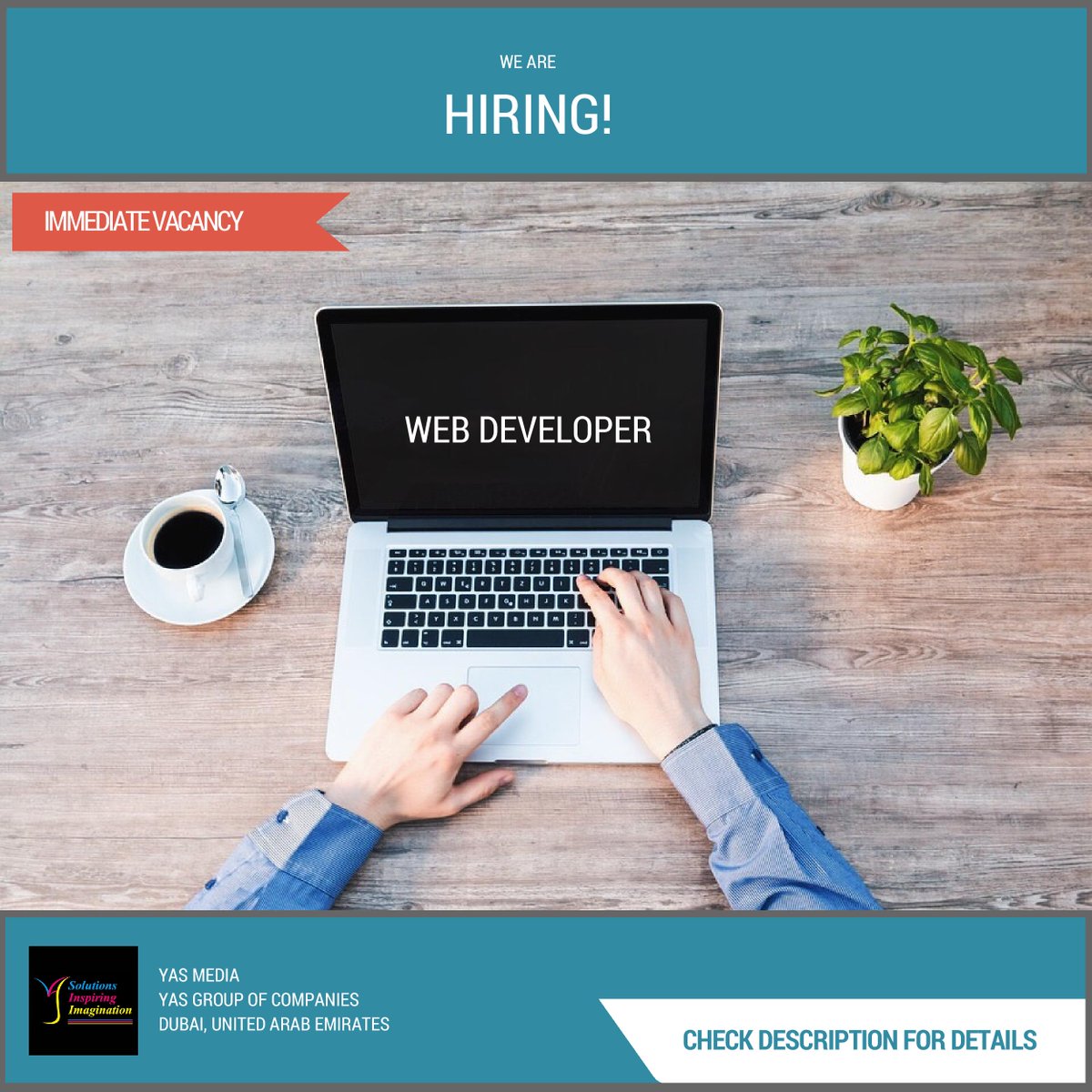 yasgroupdubai's tweet photo. YAS Media is Hiring - WEB DEVELOPER
Check details in the link below
https://t.co/TEKjs0TrF6 …
#YasMedia #InYasWeSayYes #YasGroupDubai https://t.co/N10DmisoLE