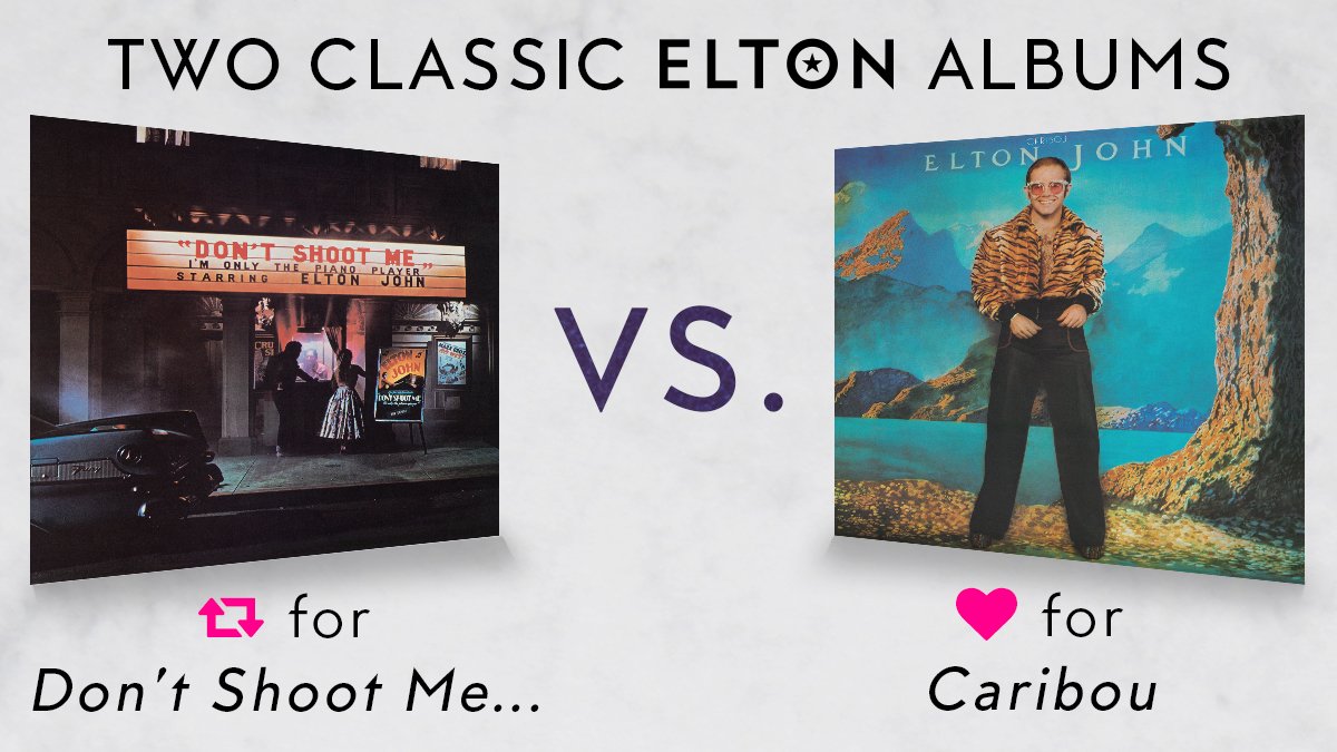 eltonofficial's tweet photo. The epic battle is on! 🥊 Which album wins? YOU decide! Both are also now on remastered vinyl with new merch: https://t.co/WDulxhPnvB https://t.co/Nhpdf9NdOm