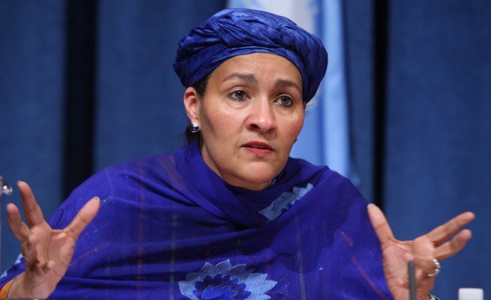 YELFoundation's tweet photo. Deputy Secretary General, Haj. @AminaJMohammed sent in a video message to the launch of the Yasmin El-Rufai Foundation. #YELF https://t.co/d7dALNDHPH