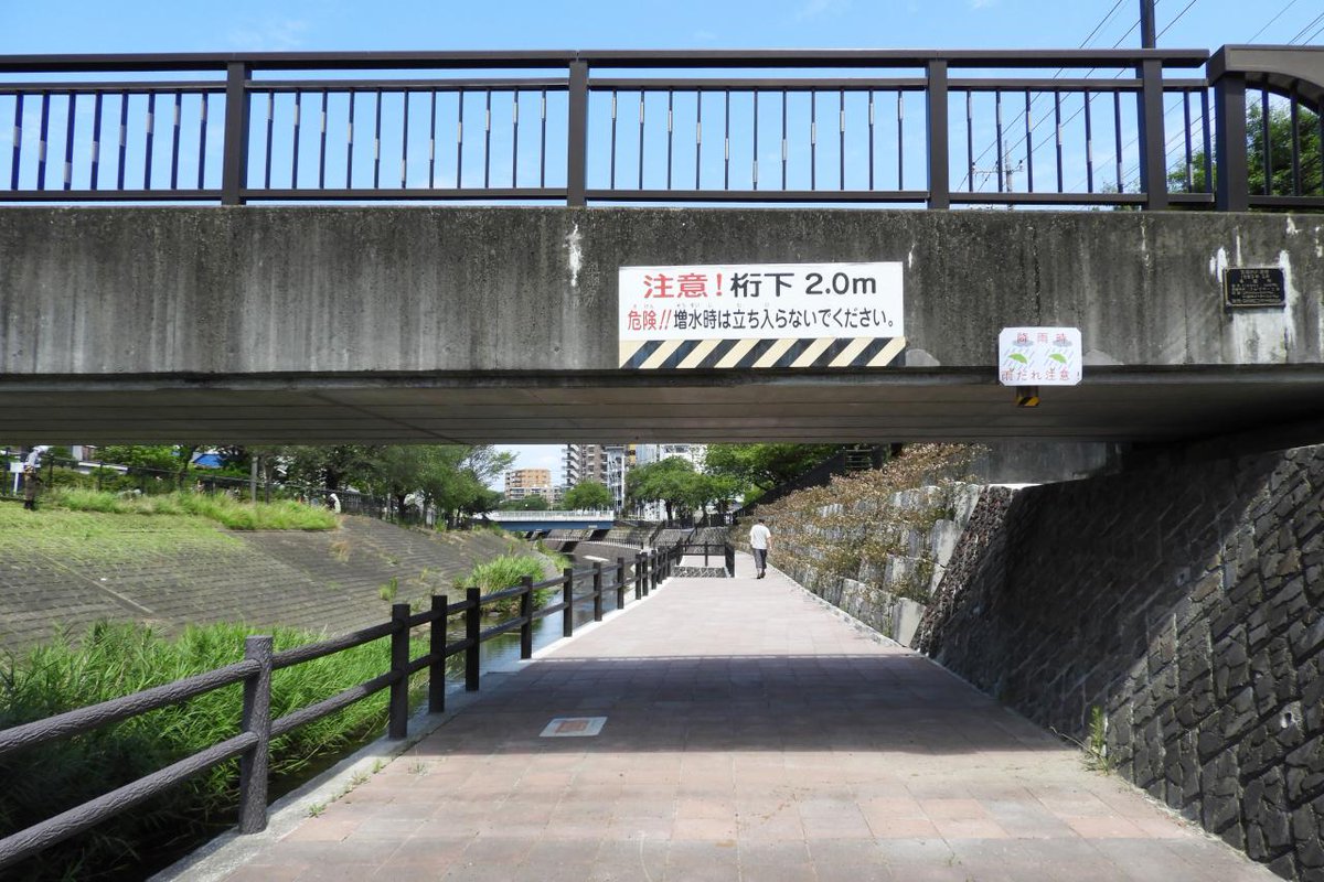 田代雅嗣 On Twitter 所々にコンクリートの浅瀬が作ってあります 乞田川人道橋 大貝戸小橋 下 新大橋下流側 新しい河川内通路 7月20日頃開通 2017 07 22 Photo Tama Tokyo 乞田川