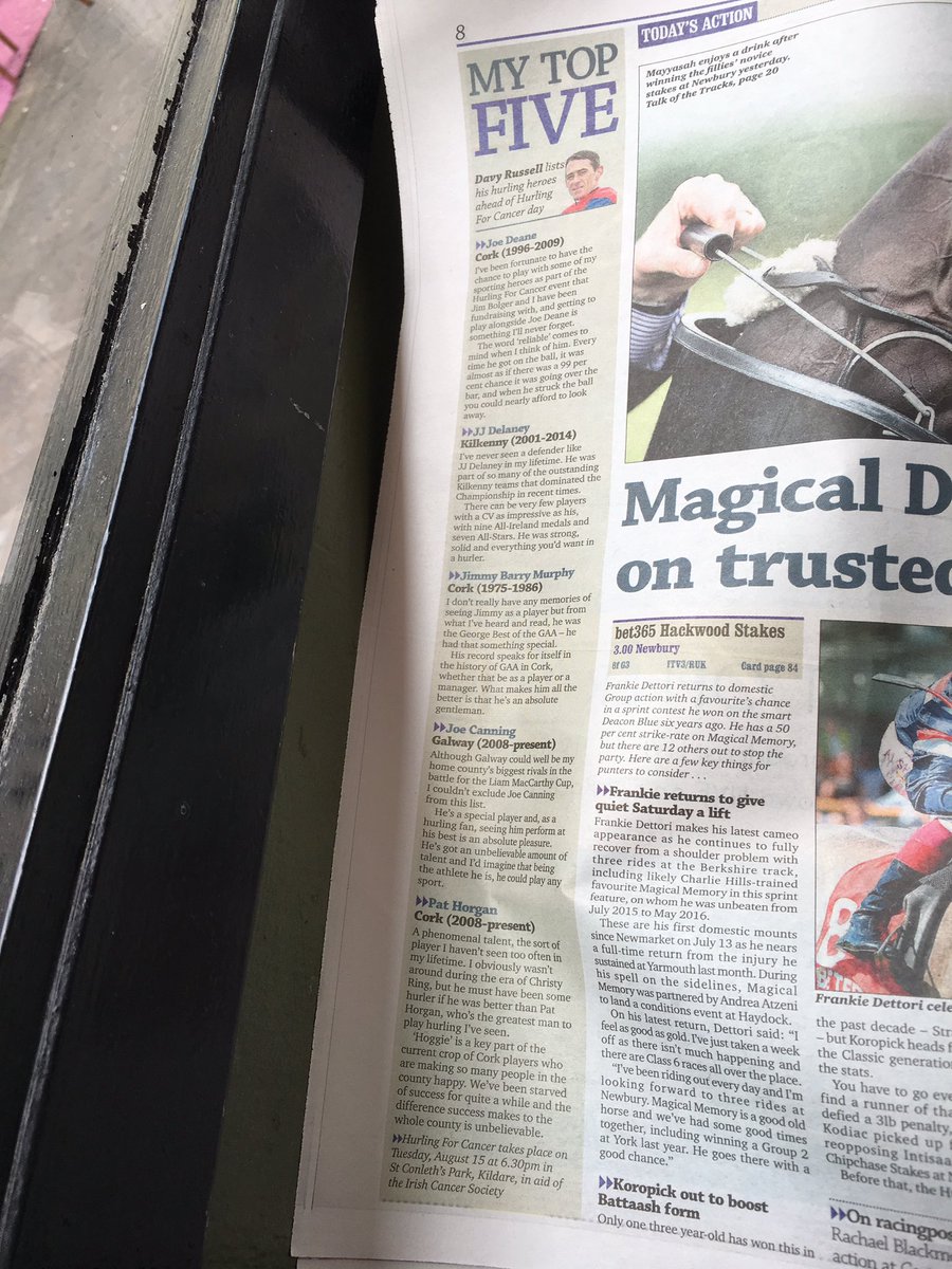 mikaela_weld's tweet photo. In @COPPINGERROW reading @_Davy_Russel_ Article about the @Hurling4cancer players! Can't wait for the 18th of August!!!#hurling4cancer https://t.co/J27Egv4DKg