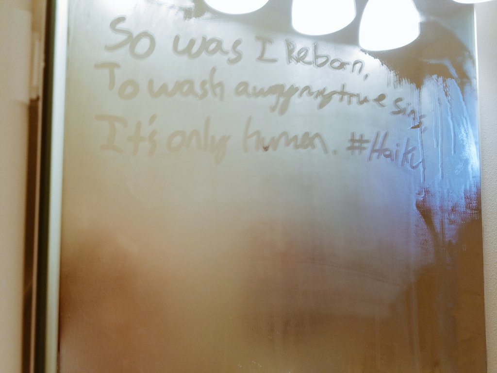TheGoldenUberFW's tweet photo. So was I reborn, To wash away my true sins, It's only human. #haiku https://t.co/iwY7bt2C2M