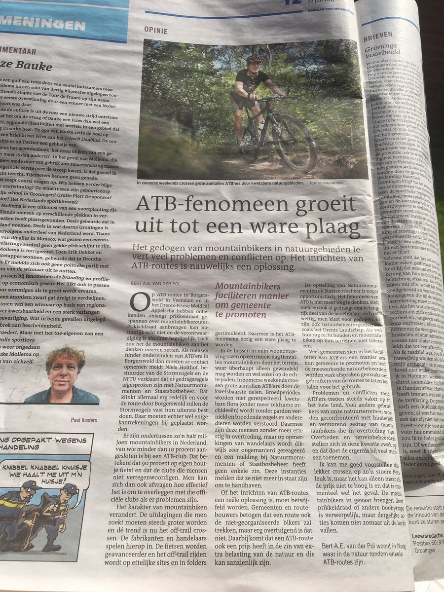 reintjanauwema's tweet photo. Foutje in @dvhn_nl. In Norg liggen nog geen ATB routes. Willen we wel graag. Juist om bezoekersstromen te scheiden en natuur te sparen.. https://t.co/qVUaj8w2NA