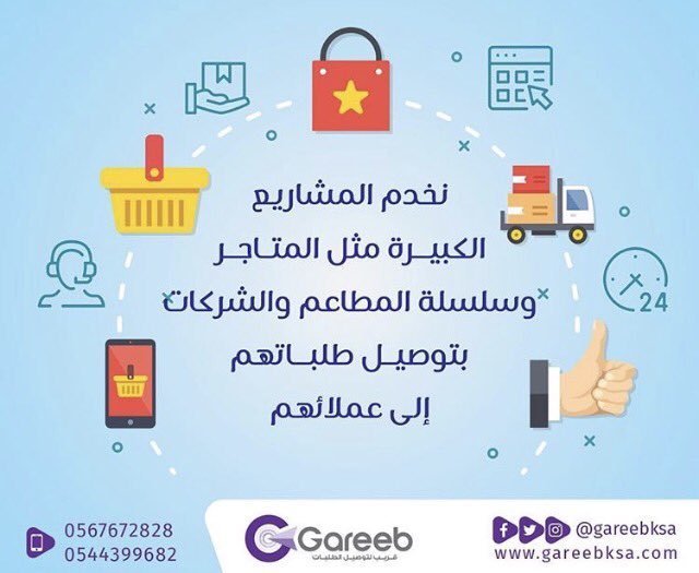 GareebKSA's tweet photo. #اليوم_السبت يعني ارتاحي و اطلبي غدائك من أي مطعم تحبيه و خلي التوصيل على شركة #قريب 🚙 https://t.co/98REgUlPQY