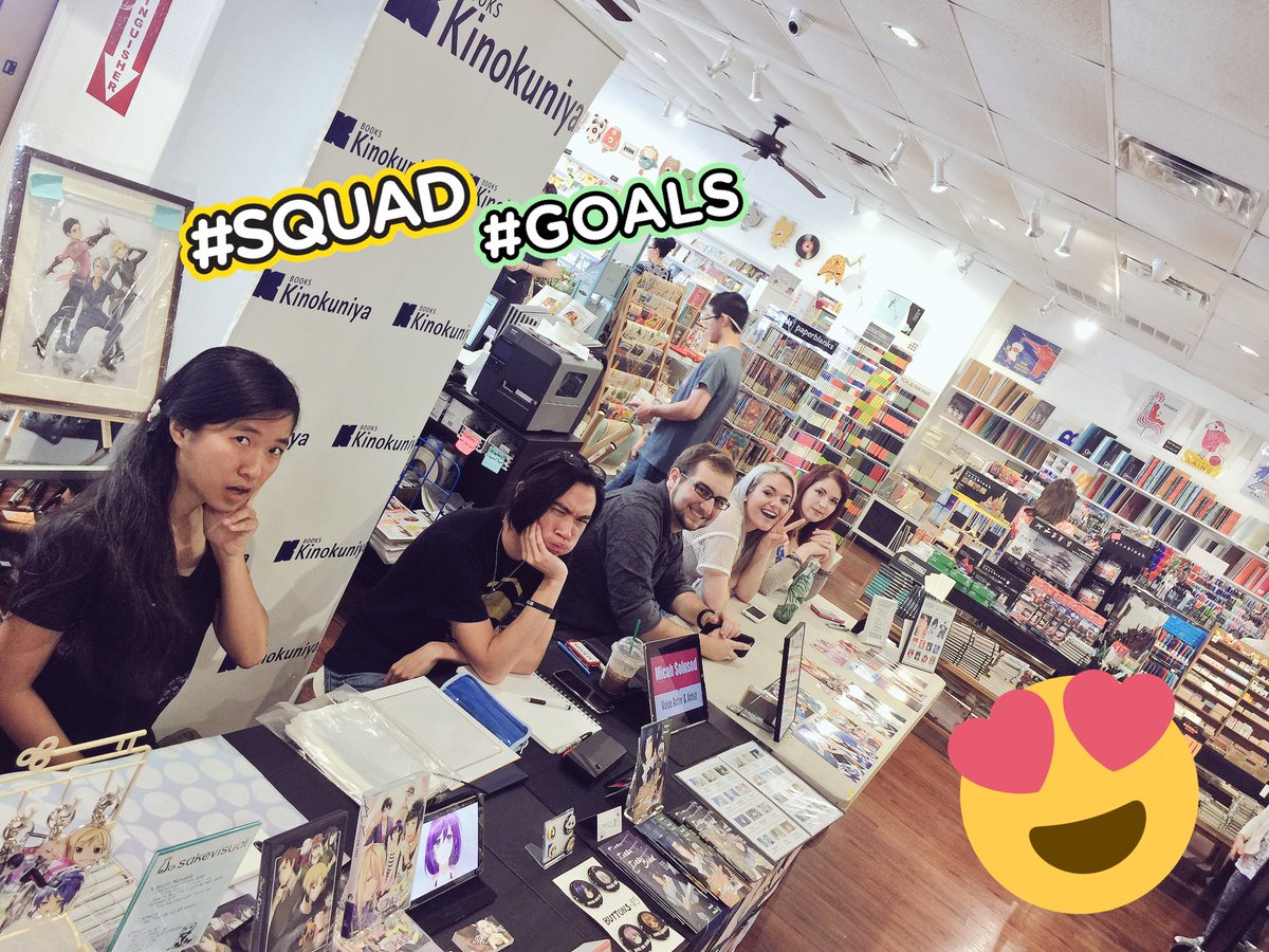 Artist's Alley underway @KinokuniyaUSA Carrollton store! Come say hi and get some great art!