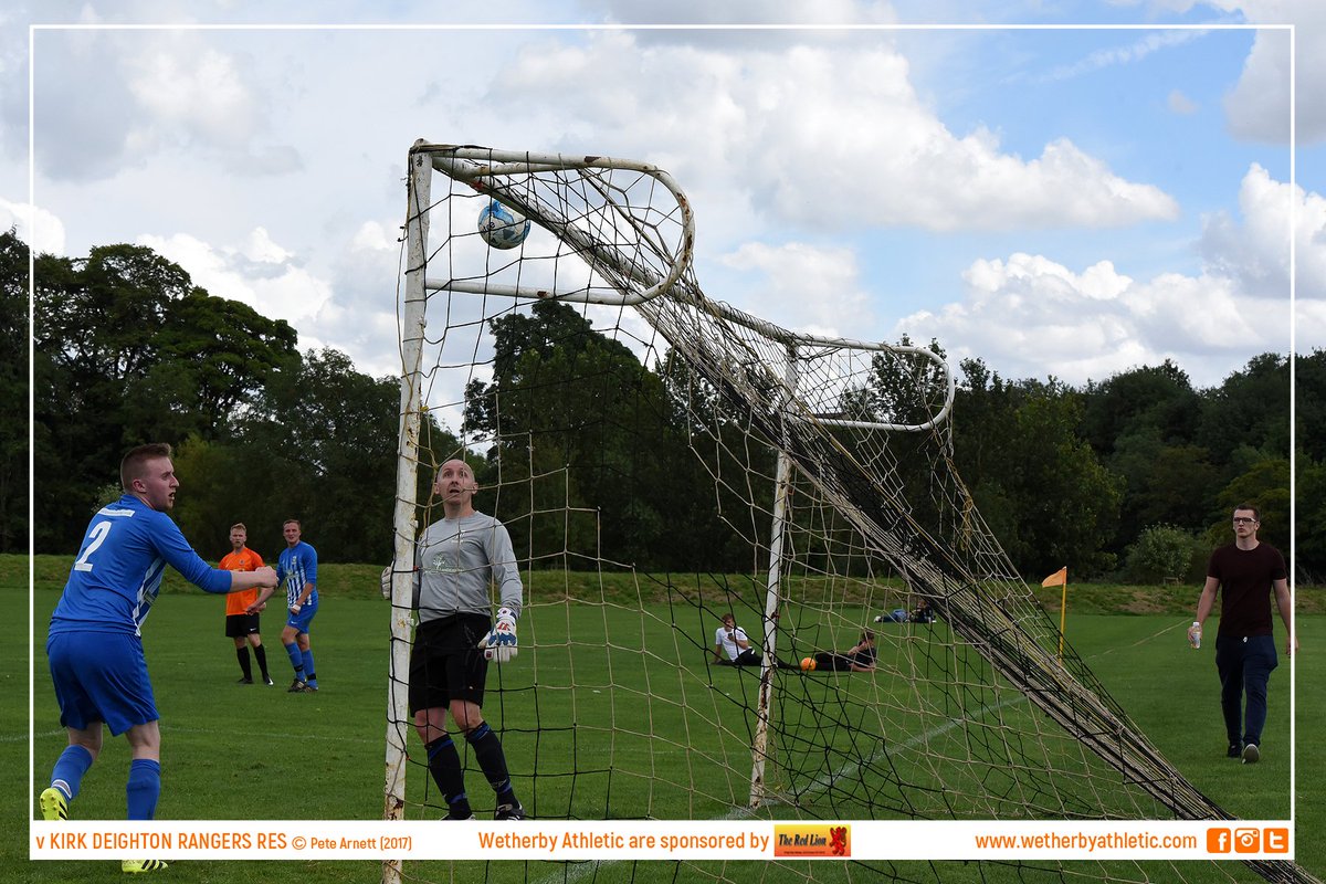 WetherbyAthFC's tweet photo. 📸 PHOTO: Liam McEntee watches as his lobbed shot drops over the @KDRFC keeper and in. Wetherby Athletic are sponsored by @redlionwetherby https://t.co/qh63XNVLzT