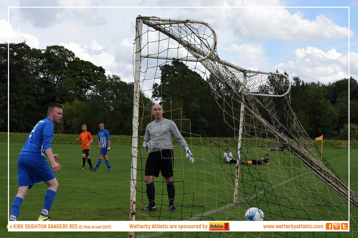 WetherbyAthFC's tweet photo. 📸 PHOTO: Liam McEntee watches as his lobbed shot drops over the @KDRFC keeper and in. Wetherby Athletic are sponsored by @redlionwetherby https://t.co/qh63XNVLzT