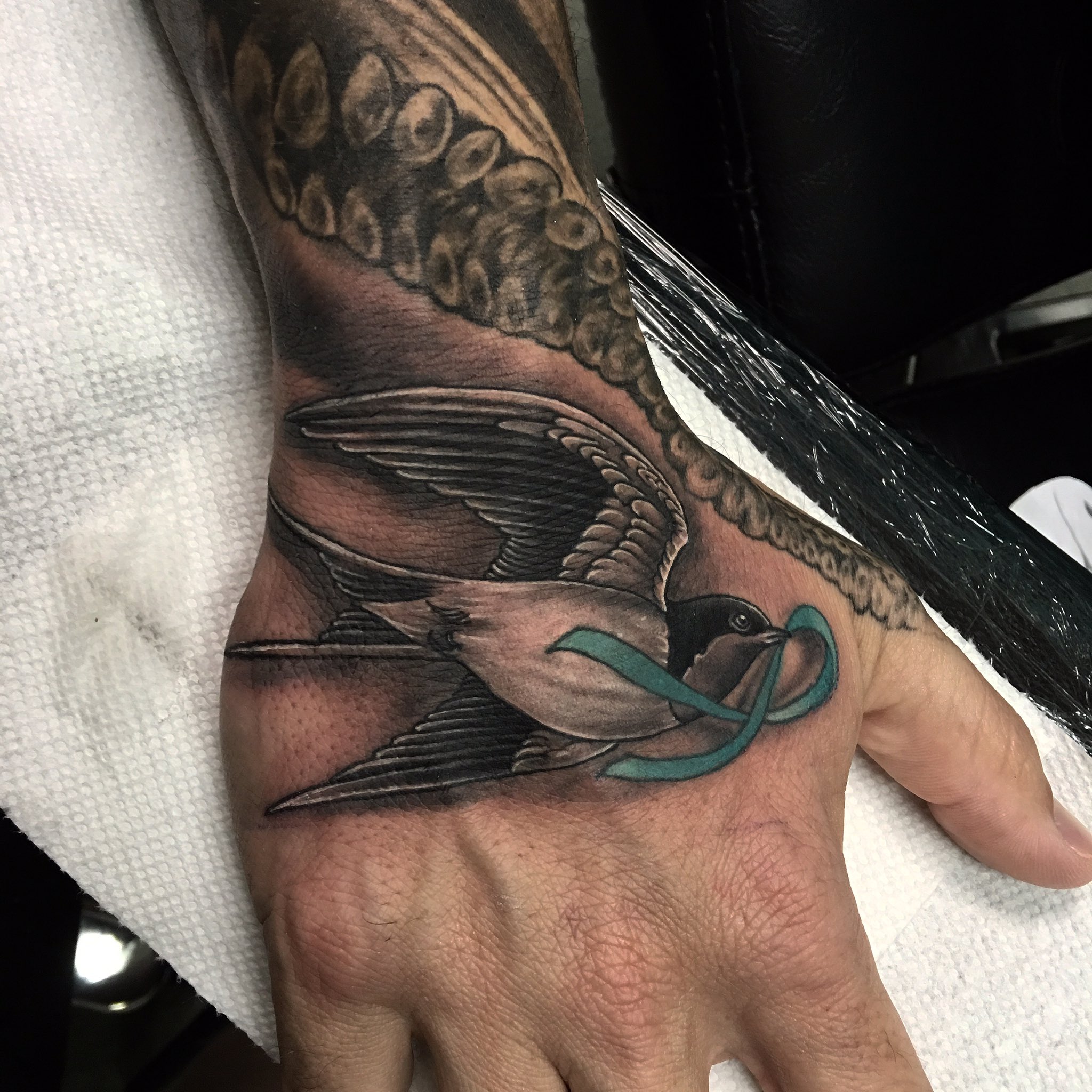 X \ Nate Beavers على X: "Ovarian cancer ribbon swallow bird tattoo https://t.co/Q6sviWNU8n"