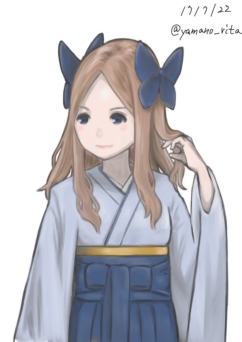 asakaze (kancolle) 1girl solo japanese clothes meiji schoolgirl uniform long hair hakama blue hakama  illustration images