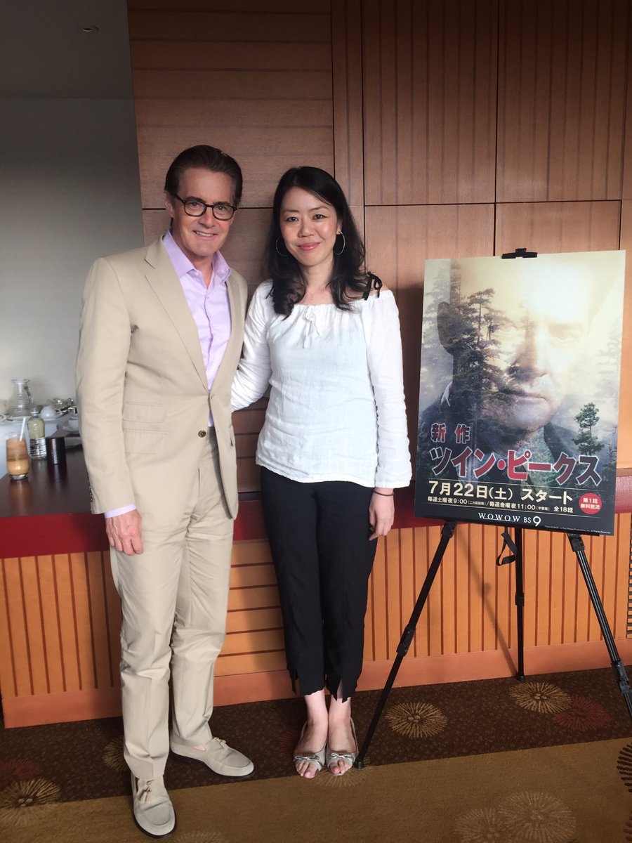 The first episode of #TwinPeaks was just aired on #WOWOW 
<a href="/Kyle_MacLachlan/">Kyle MacLachlan</a> was more gentle and cooler than #AgentCooper in person! 
#ツインピークス