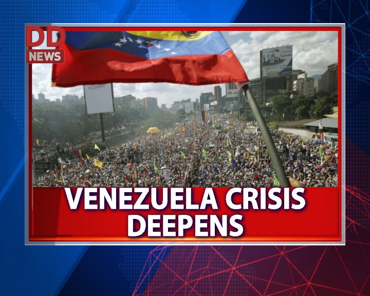 DDNewslive's tweet photo. Standoff between President Nicolas Maduro and opposition worsens. Watch #WorldKonnect at 9 pm tonight on #DDNews https://t.co/yPIKQQj7Xq