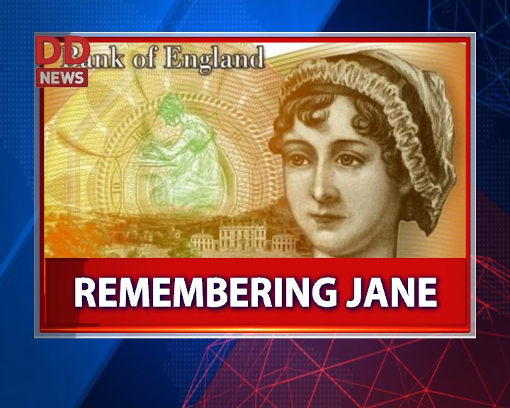 DDNewslive's tweet photo. Bank of England remembers Jane Austen on her 200th death anniversary. Watch #WorldKonnect at 9 pm tonight on #DDNews https://t.co/On1RhPFZrL