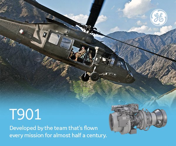 GE_Aerospace's tweet photo. Experience matters. GE’s #T901 #powerfullysimple architecture builds on 100M hours of ⬇️ cost T700 reliability #ITEP https://t.co/acgYPpI1FA https://t.co/eQYcAtaS0Z