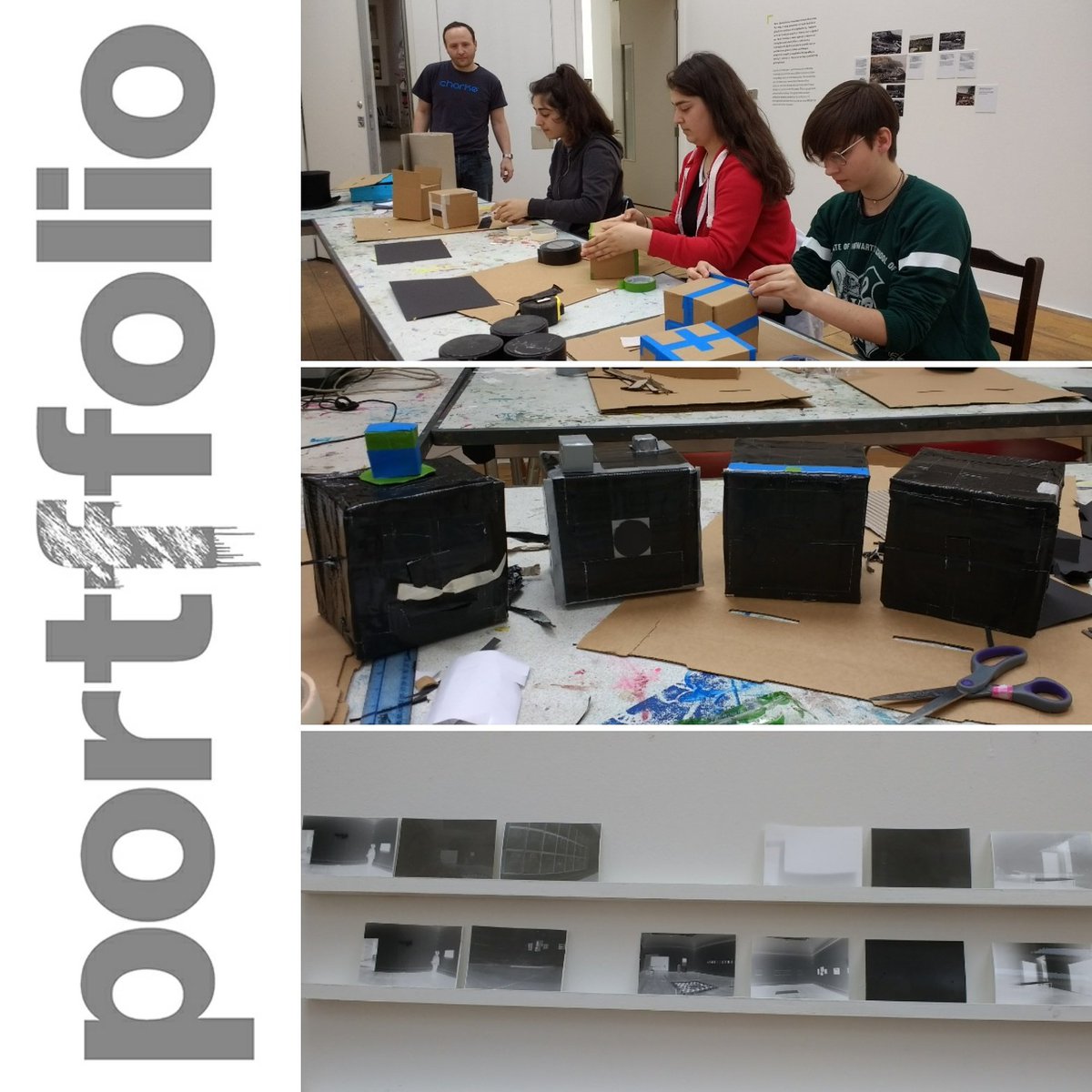 MOSTYN_Wales_'s tweet photo. Having a great time building pinhole cameras at #mostyngallery for our final #portffolio workshop! #photography #camera #pinhole https://t.co/JHrKjVG8hA