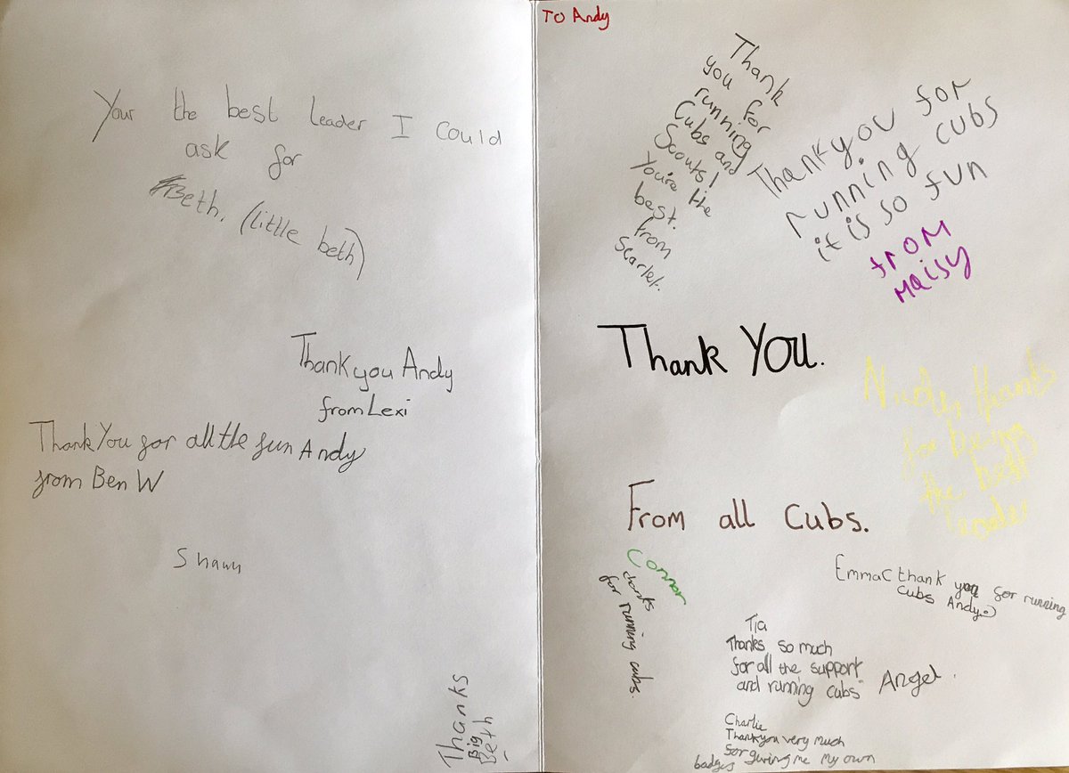 BonesNogger's tweet photo. @derbyshirescout so last meeting and had a surprise home made card from the kids.#proudleaders https://t.co/X7PfU0Mzmf
