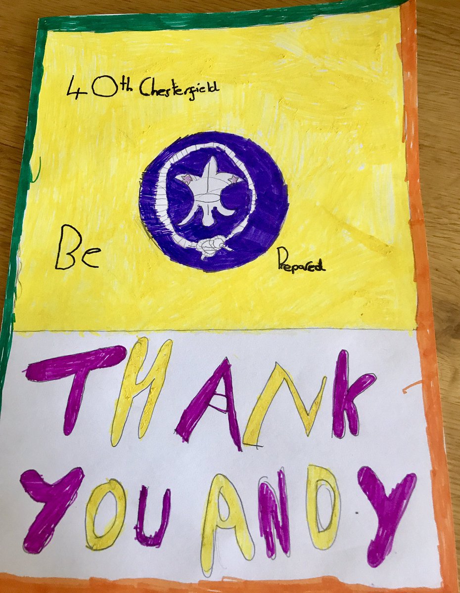 BonesNogger's tweet photo. @derbyshirescout so last meeting and had a surprise home made card from the kids.#proudleaders https://t.co/X7PfU0Mzmf