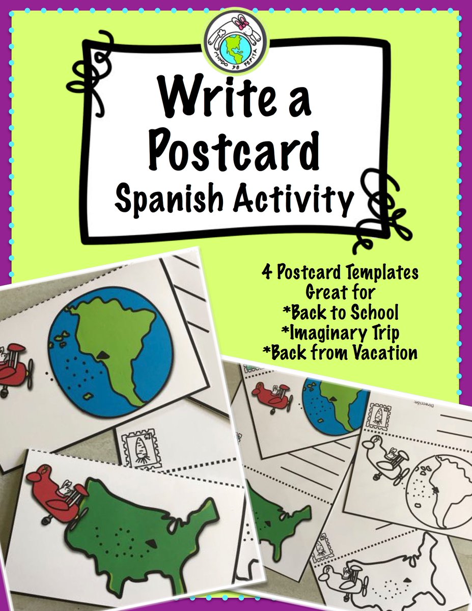 MundodePepita's tweet photo. Great Back to School activity-write a postcard about where you went over the summer! 4 templates here: https://t.co/ImzwnHKOuS #langchat https://t.co/2SLgxooHJ1