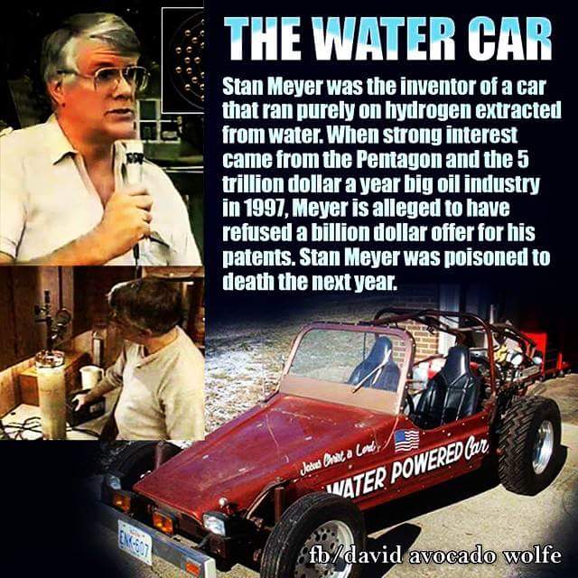 Elblond23's tweet photo. #StanMeyer invented the #WaterPoweredCar ... Surprised you never heard of that? #KilluminatiSoldiersOfTruth https://t.co/ao13Y6h1lS