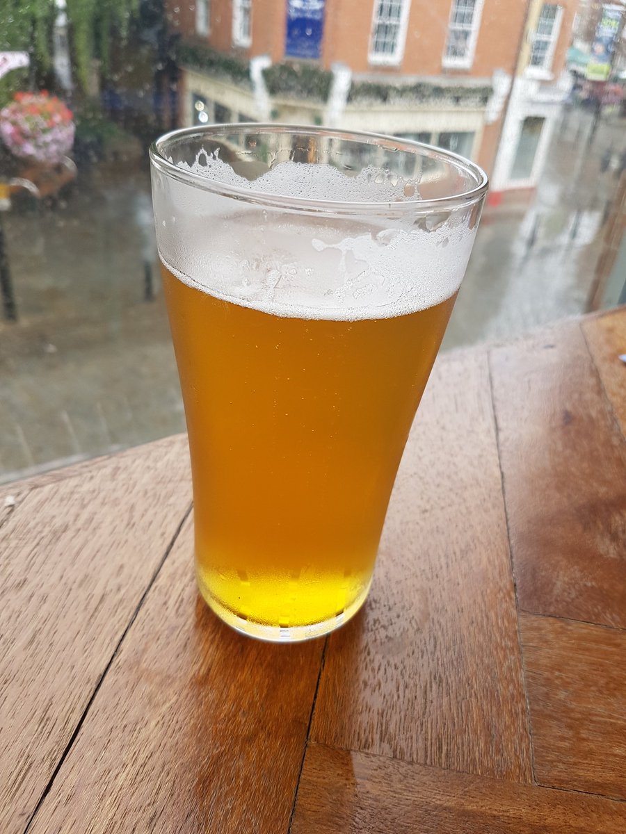 Just having a nice cold pint while waiting for the weather to get better. Might be here a while!